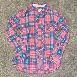 Vineyard Vines Relaxed Pink and Blue Plaid Button Down